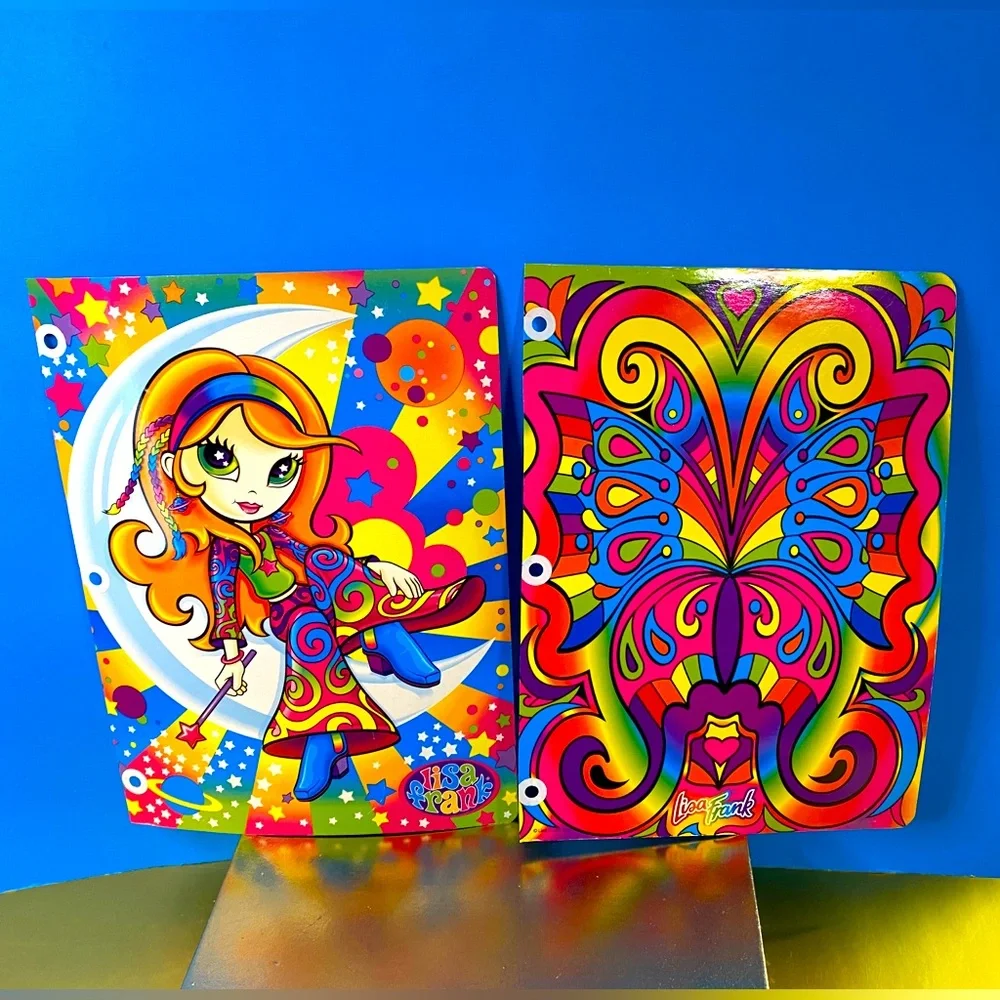 LISA FRANK VINTAGE FANTASTIC FASHIONS BUTTERFLY & DIVA MOON GIRL BINDER DIVIDERS
